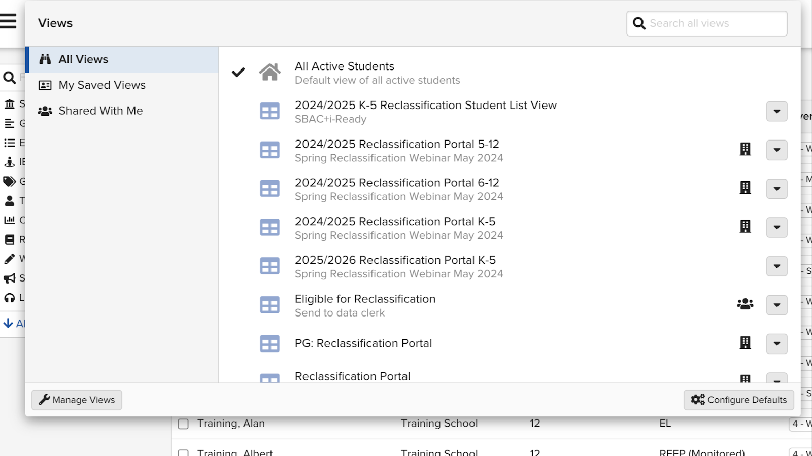 Save Changes option on an existing View