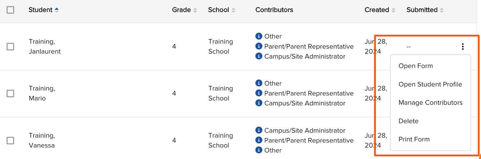 Adding a contributor to one individual form