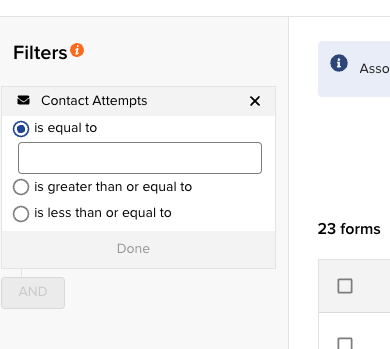 Screenshot of the cycle page filter panel showing Notification filter options: Contacted and Not Contacted