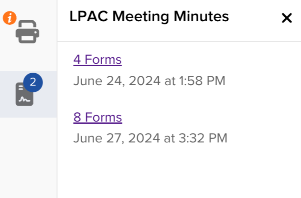 The LPAC Meeting Minutes and Cycle Summary icon with a number badge indicating documents are ready to view
