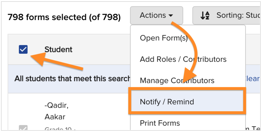 Sending notifications and reminders to educators