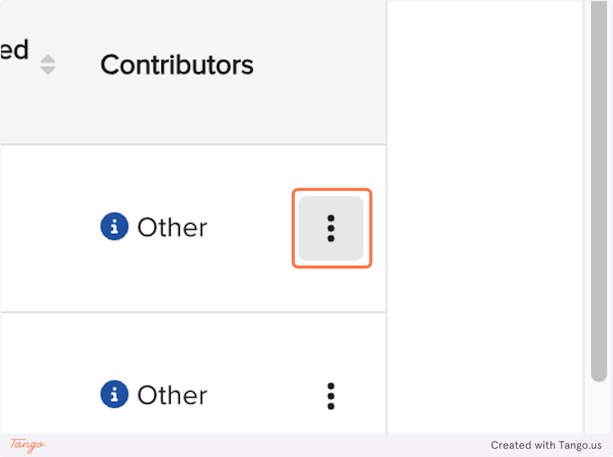 Clicking the three-dot icon next to a student's name to add roles or contributors