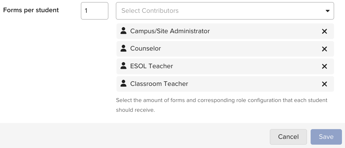 The New Cycle configuration screen, part two.
