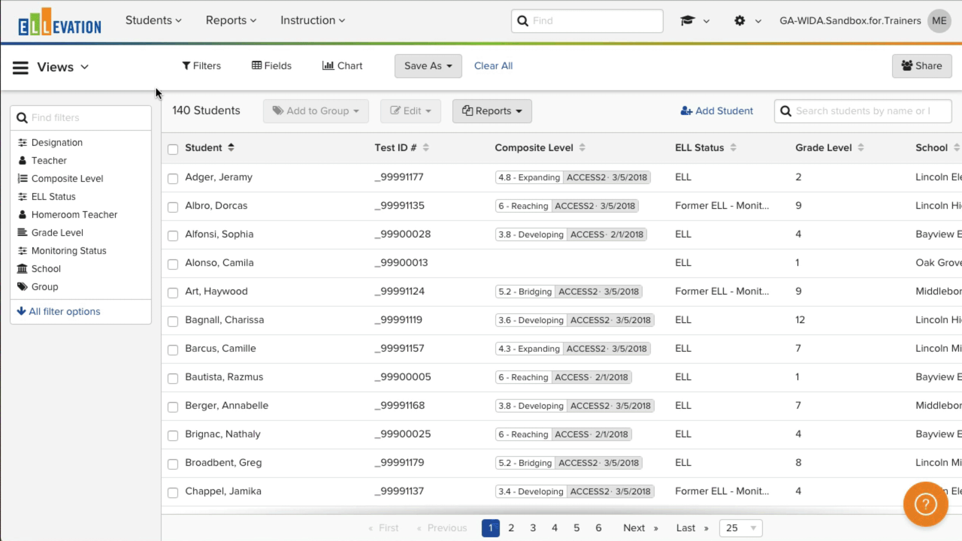 Animated demonstration of assigning Views to a Folder in the Student List