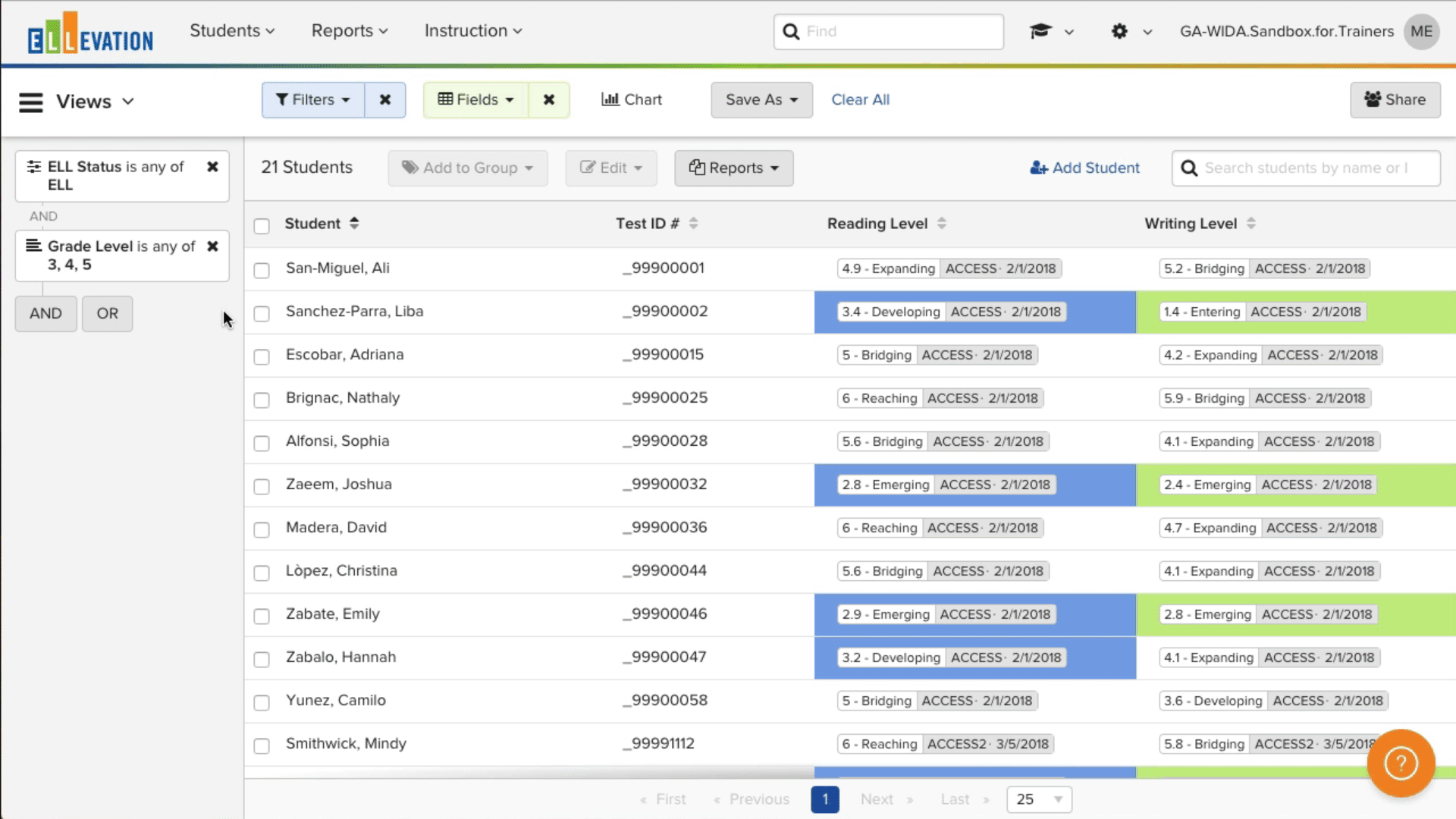 Animated demonstration of adding students to a Group from the Student List