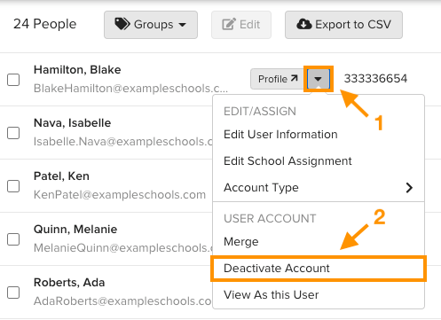 Screenshot of the Deactivate Account confirmation popup