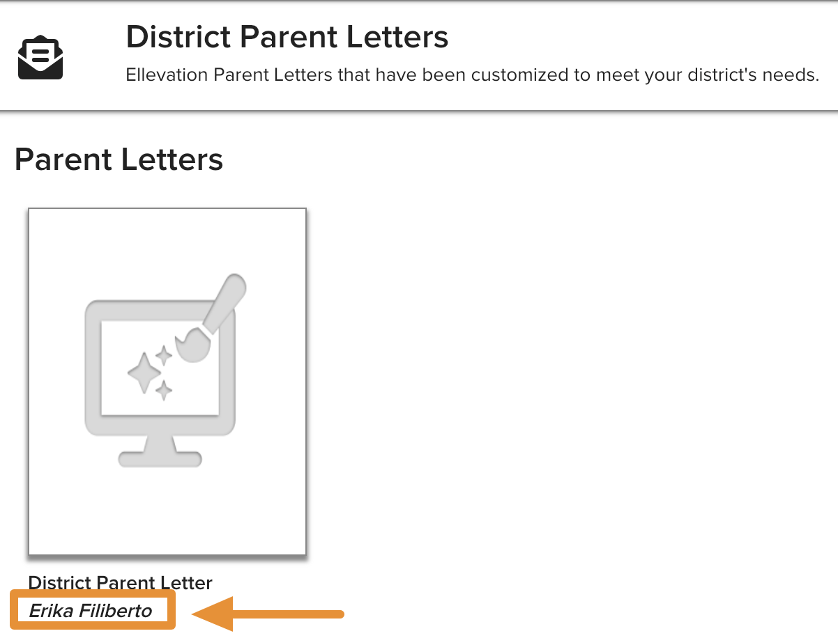 The District Templates section in the Templates Gallery showing a promoted template with the creator's name displayed below the title