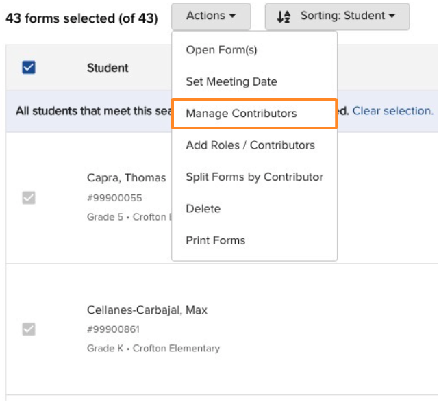 Manage Contributors for LPAC forms
