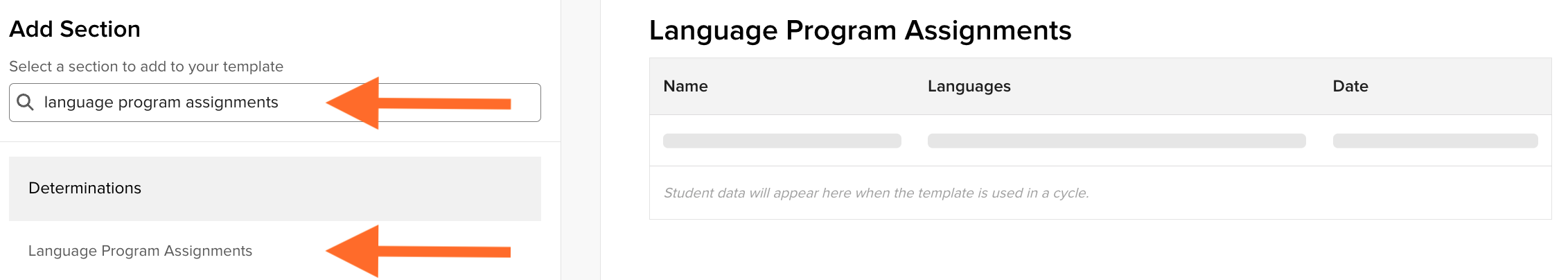 The Language Program Assignments section configuration panel with the Allow contributor to add a new language program toggle turned off