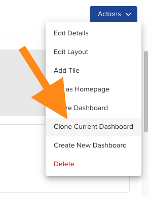 The Clone Dashboard window with a Title field, an optional Description field, and a Clone button.